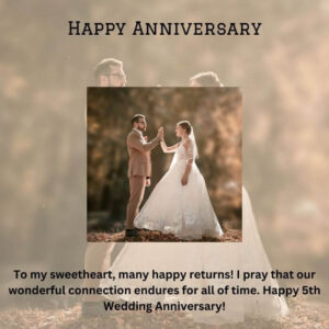 Happy 5th Wedding Anniversary Wishes for Wife and Husband