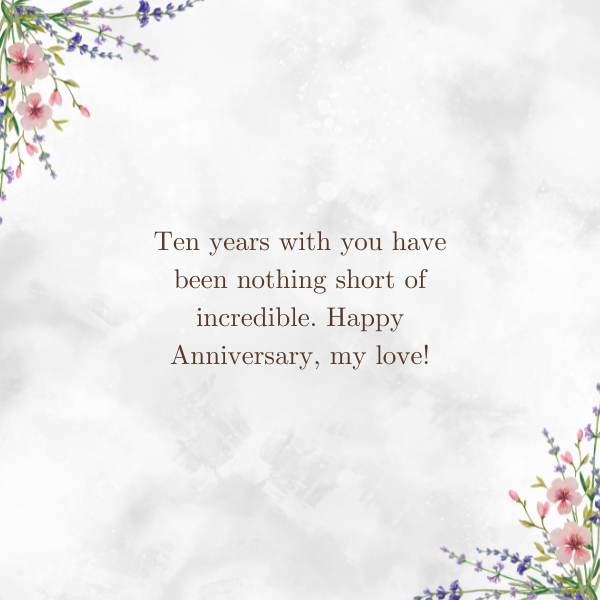 10th Wedding Anniversary Wishes For Husband