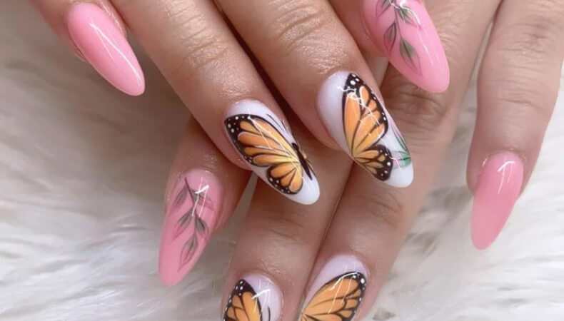 Best Butterfly Nail Designs for Bride at Her Wedding