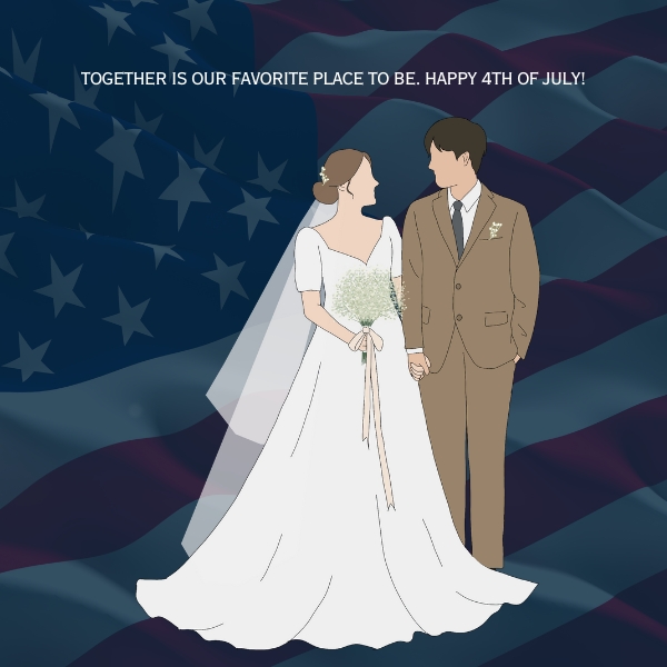 Cute 4th of July Captions for Newly Wed Couples