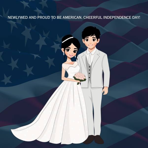 Patriotic 4th of July Captions for Newly Wed Couples