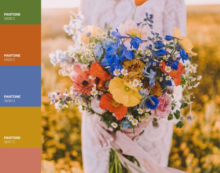 Color Coordination Wildflower Wedding