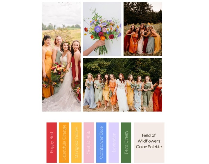 Color Schemes Wildflower Wedding