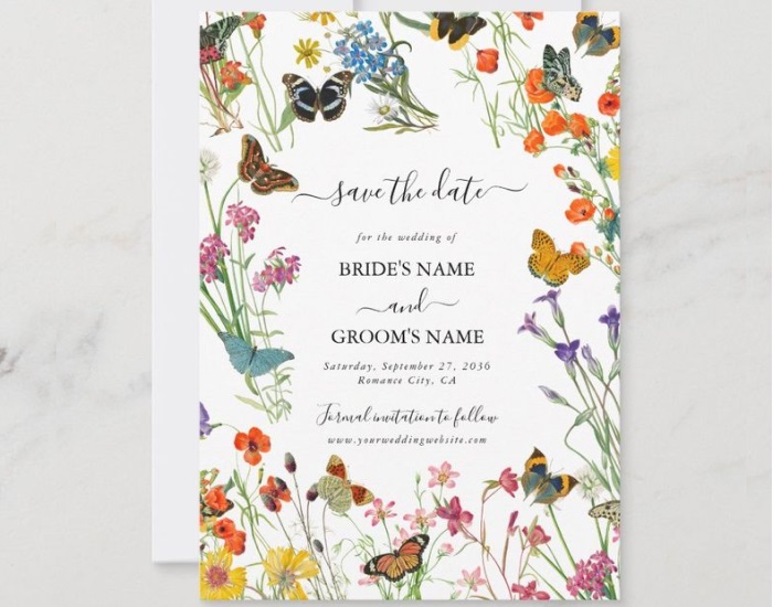 Save-the-Dates Wildflower Wedding