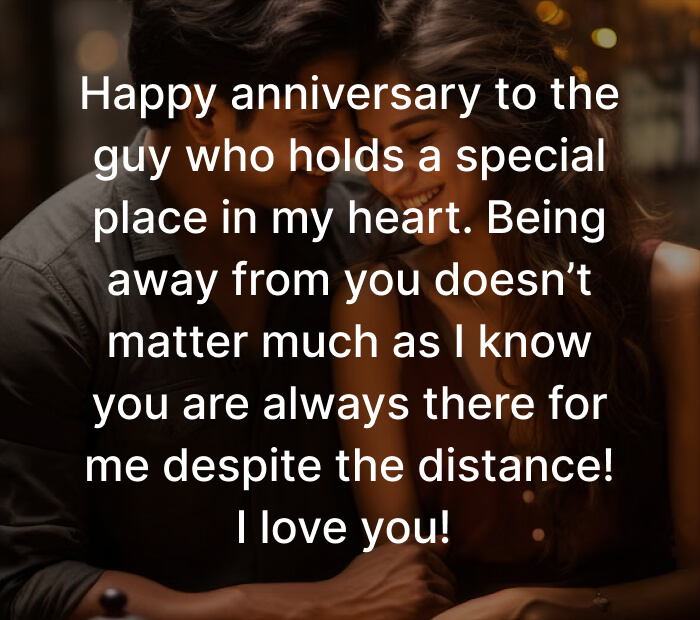 Long-distance anniversary wishes for Boyfriend