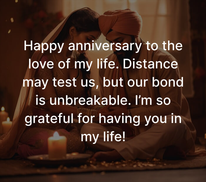 Long-distance anniversary wishes for Couple