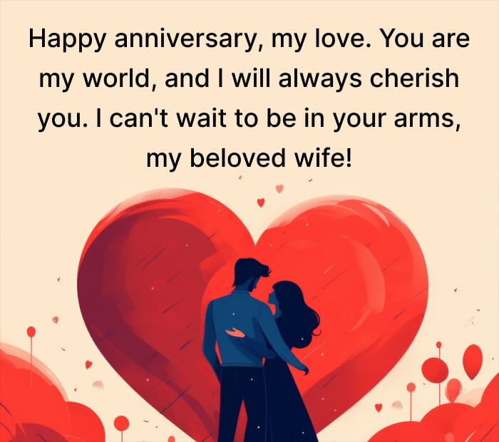 Long-distance anniversary wishes for Wife (Her)